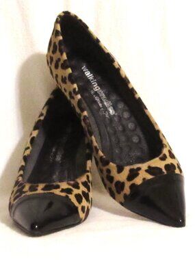 Ladies WALKING CRADLES Leopard Patterned & Patent Heels Shoes 9 M Orig $169!